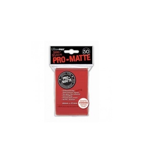 Fundas Ultra Pro Standard Pro Matte 66 x 91 Color Rojo - Paquete de 50