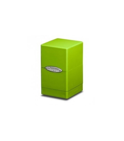 Caja de mazo Satin Tower Ultra Pro. Para 100 cartas. Color Verde Lima