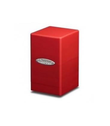 Caja de mazo Satin Tower Ultra Pro. Para 100 cartas. Color Rojo