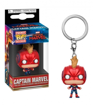 Funko Keychain de Captain Marvel with helmet Capitana Marvel. Llavero