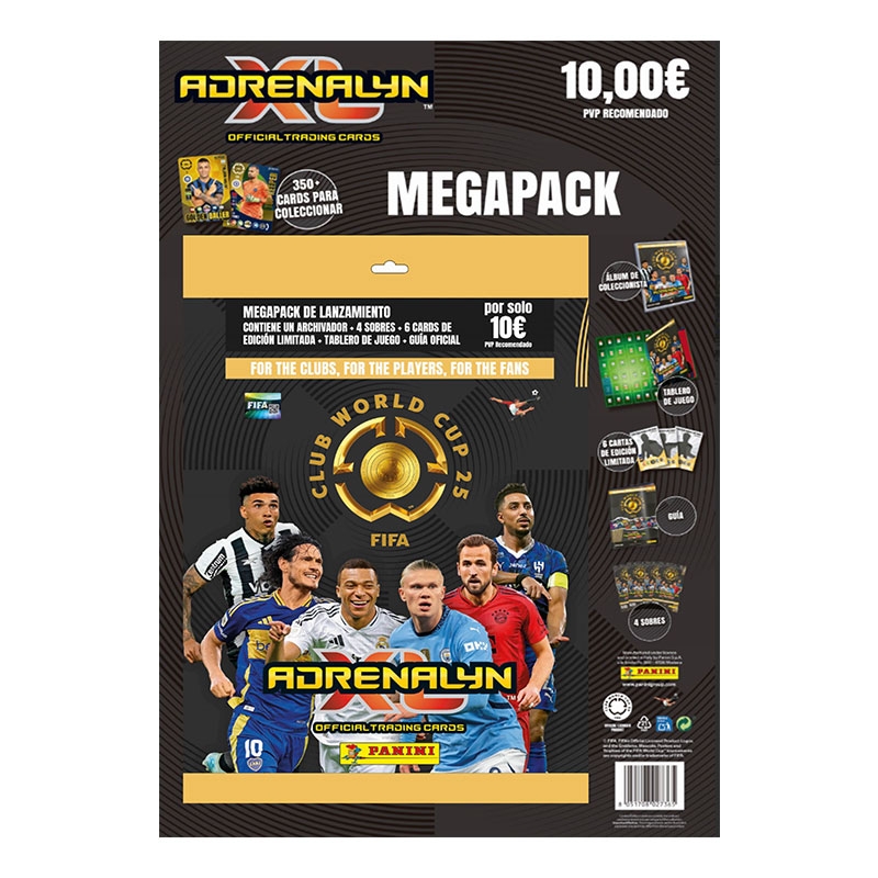 Panini Adrenalyn XL 2025 Club World Cup Trading Cards - Cartellina Portadocumenti + Gameboard + Lista Di Controllo + 10 Buste Booster