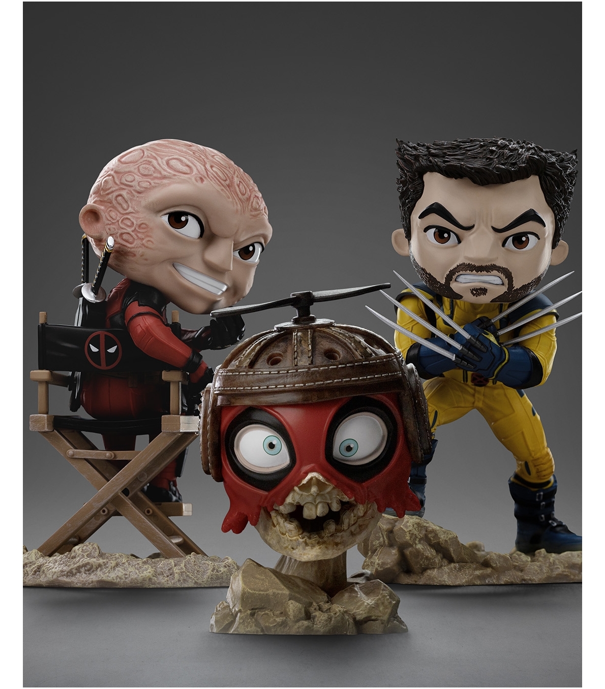 Figuras Deadpool and Wolverine set Unmasked (14 cm) de Iron Studios ...