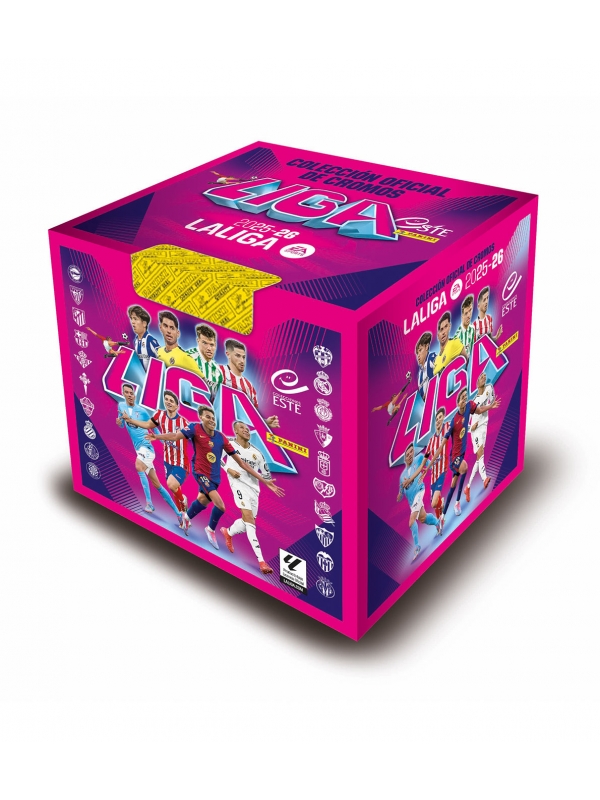 Caja 50 Sobres La Liga 2025/26 de Panini Cromos. Distribuidor España.